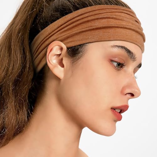 AKTVSHOW Non-Slip Wide Headbands for Women - 6 Pack Yoga & Workout