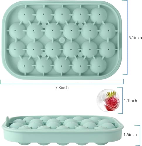 Silicone Ice Cube Tray Set - 2 Pack BPA Free Ice Ball Maker
