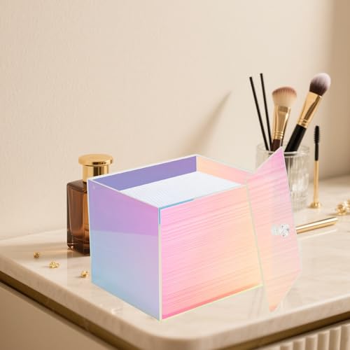 Acrylic Disposable Face Towel Holder - Rainbow Countertop Storage Box