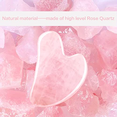 Rose Quartz Gua Sha Tool for Face & Eye - Anti-Aging & Sculpting