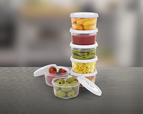 ZENVY 50 Pack Mini Reusable 2oz Food Storage Containers with Lids