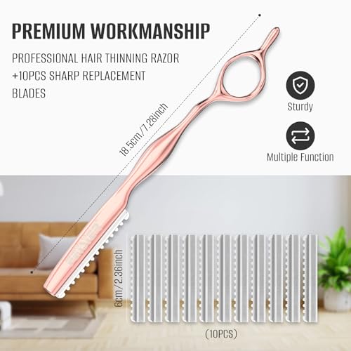 FEISIER Professional Hair Thinning Razor Kit with 10 Blades
