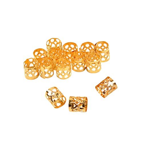 Gold Dreadlocks Beads 100 Pcs Hair Braid Rings Metal Cuffs for Women Hair Accessories