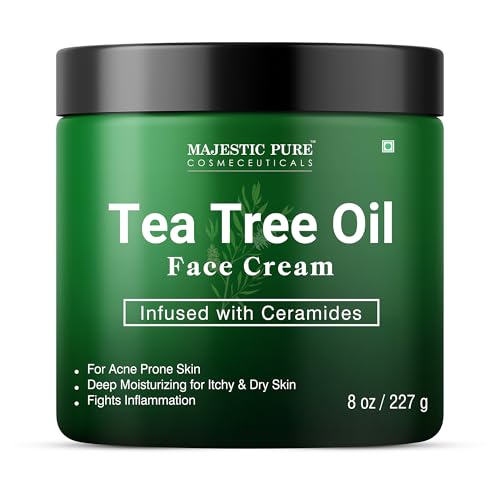 Majestic Pure Tea Tree Face Cream - 8 Oz for Deep Moisturization