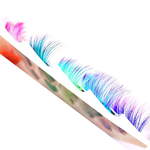 Sunniess Ombre Colored False Eyelashes - Fluffy D-Curl Silk Lashes (5 Pairs)