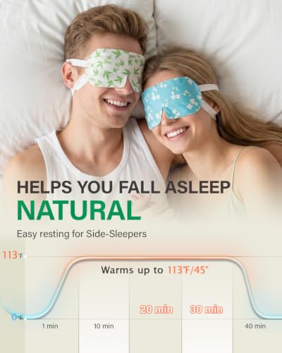 ProCIV 20-Pack Self-Heating Steam Eye Masks, Disposable Warm Compress for Eyes