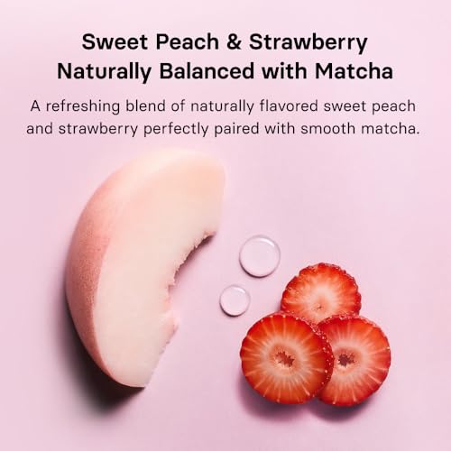 Osulloc Collagen Matcha Drink Mix - Strawberry & Peach Flavor, 10 Count