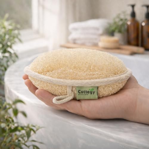 Cottegy Natural Egyptian Loofah Body Scrubber - Eco-Friendly Exfoliator