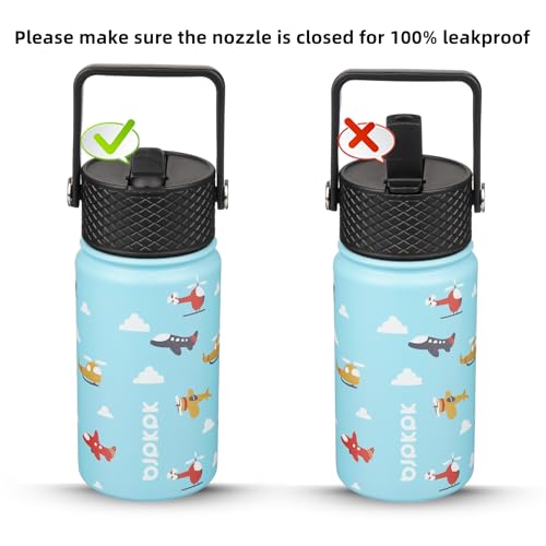 BJPKPK 15oz Insulated Water Bottle with Straw Lid - Leak Proof, BPA-Free