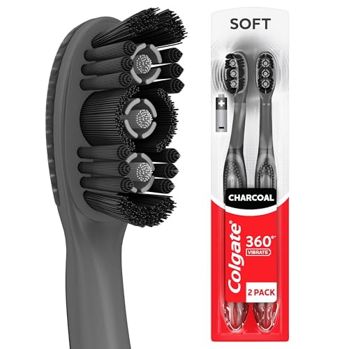 Colgate 360 Vibrate Charcoal Electric Toothbrush Set - 2 Pack
