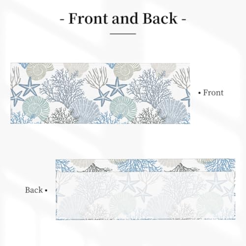 Coastal Window Valance - 54"x18" Nautical Blue Coral Curtains