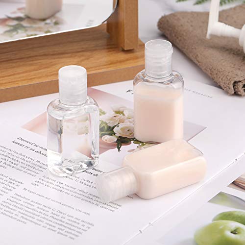 Boao 30-Pack 1 oz Travel Bottles - Refillable Clear Plastic Containers for Shampoo, Lotion, Essential Oils