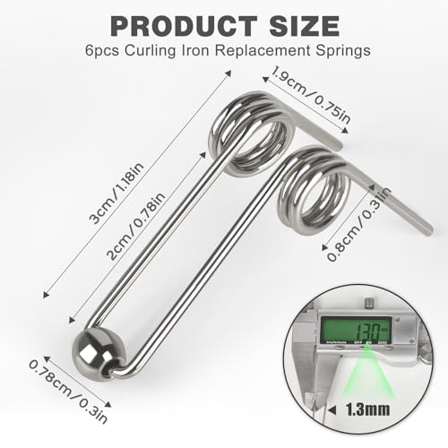 6 Pcs Stainless Steel Curling Iron Replacement Springs 30mm