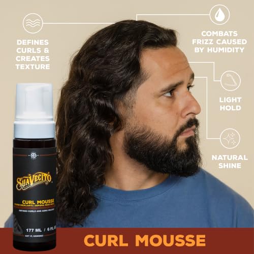 Suavecito Curl Mousse for Curls & Waves – Frizz Control, Sulfate-Free, 6 fl oz