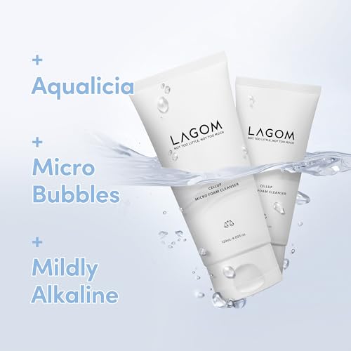 LAGOM Cellup Micro Foam Cleanser - Hydrating Face Wash 4.05 Fl Oz