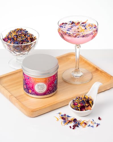 Mixed Edible Flowers for Cake Decorating - Rose, Cornflower & Calendula