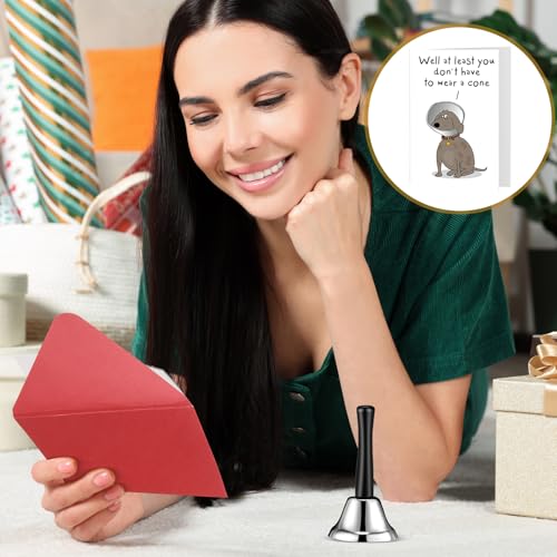 Funny Get Well Gift Set - Silver Hand Bell & Recovery Card