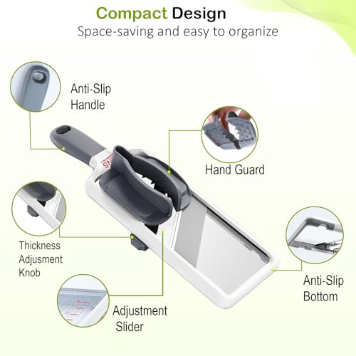 Adjustable Mandoline Slicer - Stainless Steel Vegetable Cutter