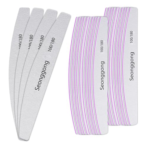 24 PCS Double-Sided Nail Files 100/180 Grit for Manicure & Pedicure