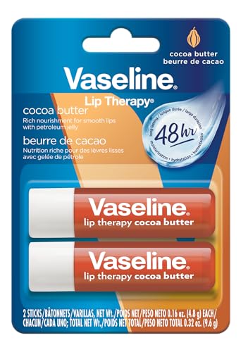 Vaseline Lip Therapy Cocoa Butter Twin Pack - 48 Hour Moisturization