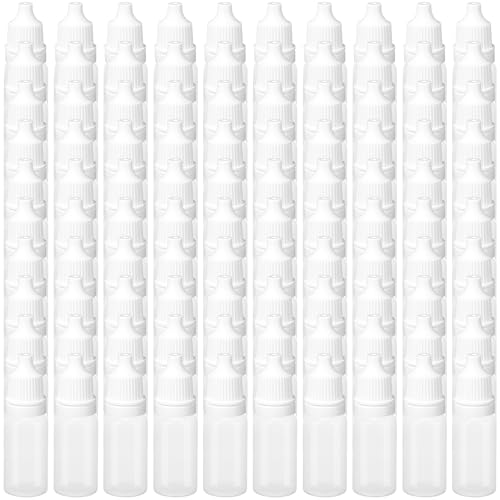 15ml Plastic Dropper Bottles 100 Pcs Squeezable Eyedropper with Caps & Plugs