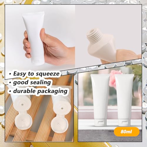 30ml Refillable Cosmetic Squeeze Tube Bottles - 24 Pack with Flip Cap