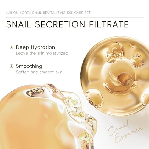 LAIKOU Korean Snail Skin Care Set - 5-Piece Routine for Women