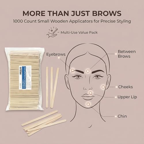 Huini Wooden Wax Applicator Sticks, 1000 Count, 1/4 x 5.5 in
