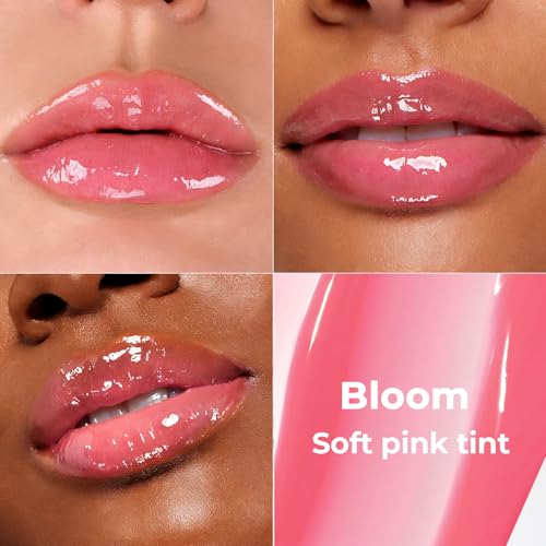 TSP Transpretty Bloom Glow Lip Butter Balm - Peptide & Hyaluronic Acid Hydrating Vegan Lip Gloss - Unscented, Moisturizing, Plump Lips
