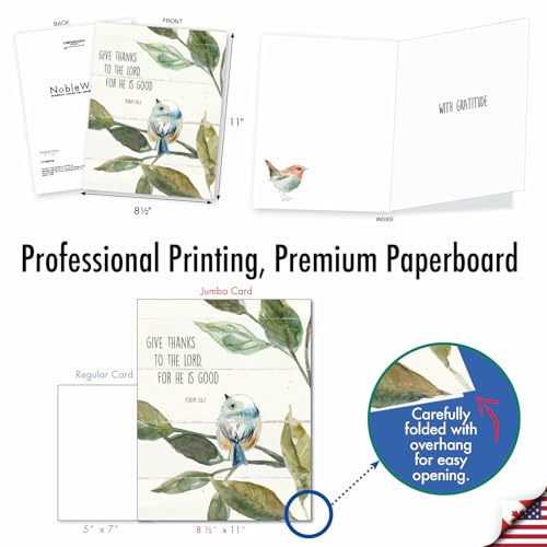 Jumbo Thank You Card with Floral Design - Gratitude Stationery