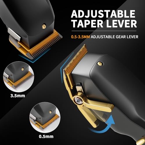 Elehomyou Cordless Hair Clippers Kit with 8 Color-Coded Guards & LED Display