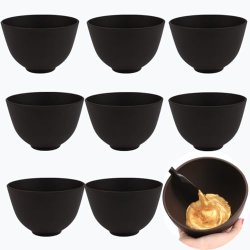 8-Pack Silicone Face Mask Mixing Bowls - Reusable Skincare Tool Set
