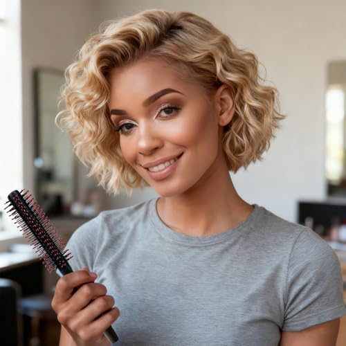 Attkryy Round Curling Comb Brush for Blow Drying & Detangling