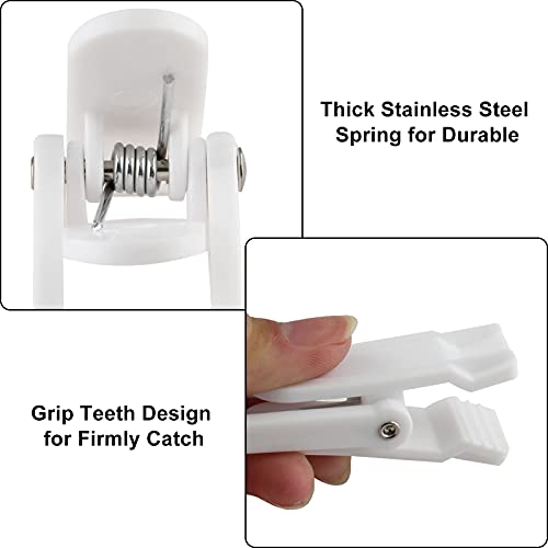 Jiozermi 20 PCS White Laundry Clips - Strong 360° Swivel Hooks