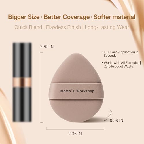 Momo's Workshop Brown 2pc Large Makeup Puff for Liquid Foundation & Concealer
