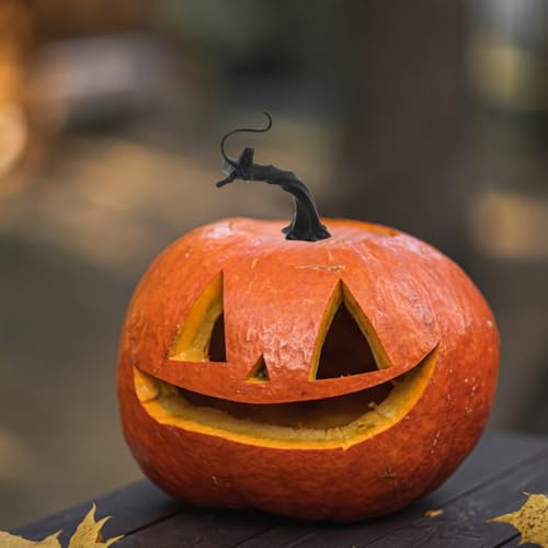 Simulated Black Pumpkin Stem Handle for DIY Fall Decorations - 3.62 Inch