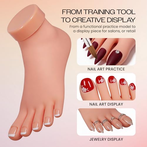 Venuse Practice Foot Model - Flexible Silicone Nail Art Training Foot