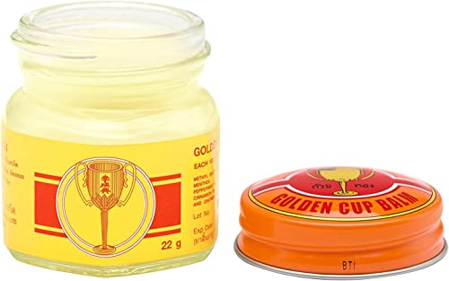Golden Cup Yellow Herbal Thai Balm 22g - Pack of 3 for Instant Natural Relief