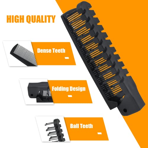 6PCS Travel Folding Hair Brush & Comb Set - Anti-Static Mini Combs