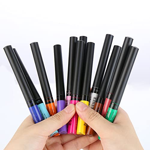 DekRion Waterproof Liquid Eyeliner - Matte Green Color, High Pigment