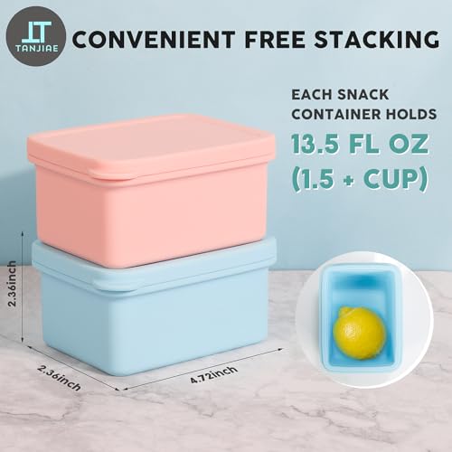 Leak Proof Silicone Snack Containers for Kids - 2 Pack, 13.5oz