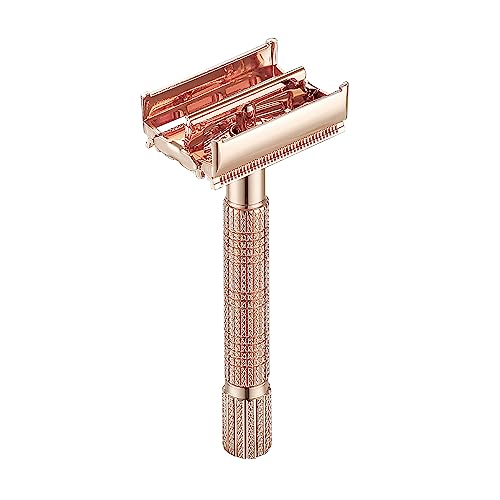 Vikings Blade Eva Safety Razor for Women - Rose Gold, Double Edge Shaver