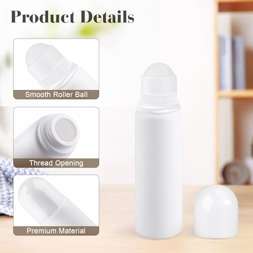 10 Pack 100ml Roll On Bottles - Refillable Plastic Deodorant Containers for Essential Oils & Perfumes