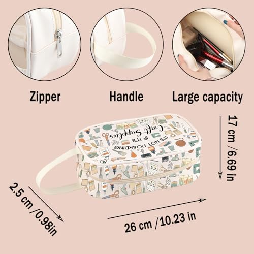 Craft Supplies TM Canvas Makeup Bag - Funny Gift for Crafters & Sewers