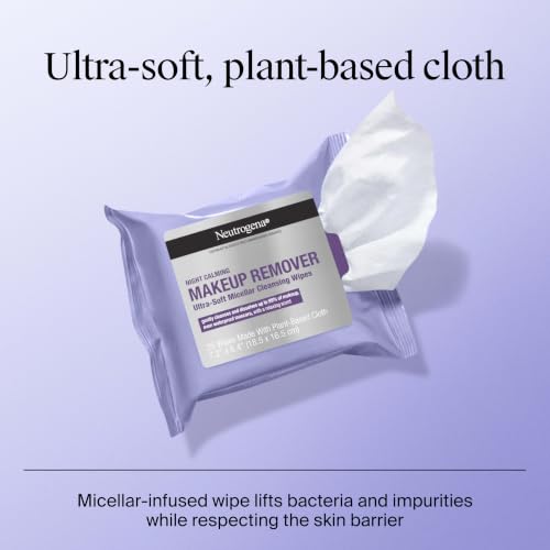 Neutrogena Night Calming Makeup Remover Wipes, 25 Count