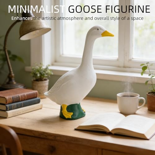 Elegant 7.1-Inch White Goose Statue for Home Decor