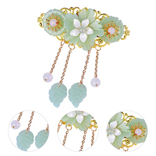 Vintage Glazed Flower Hair Clip for Women - Elegant Barrette for Party & Daily Wear