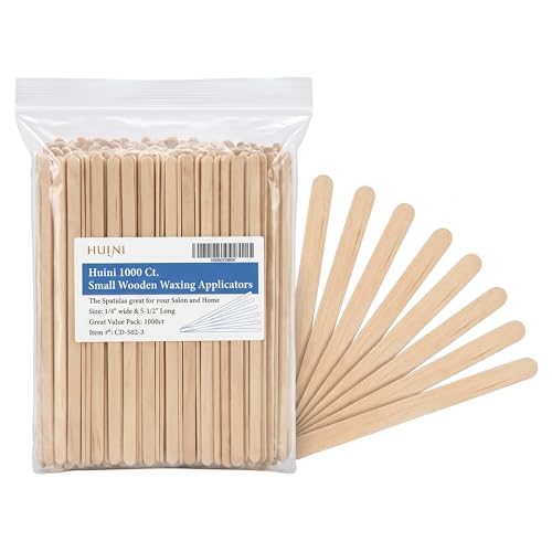 Huini Wooden Wax Applicator Sticks, 1000 Count, 1/4 x 5.5 in