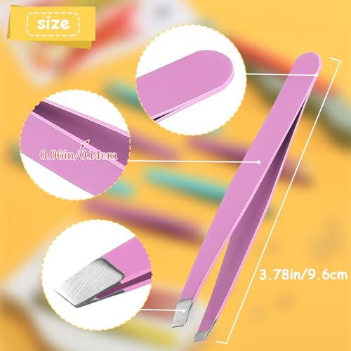 Maitys 30-Piece Stainless Steel Slanted Tip Precision Eyebrow Tweezers