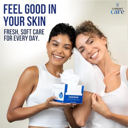 Compact Care XL Disposable Facial Towels - Biodegradable & Ultra-Soft